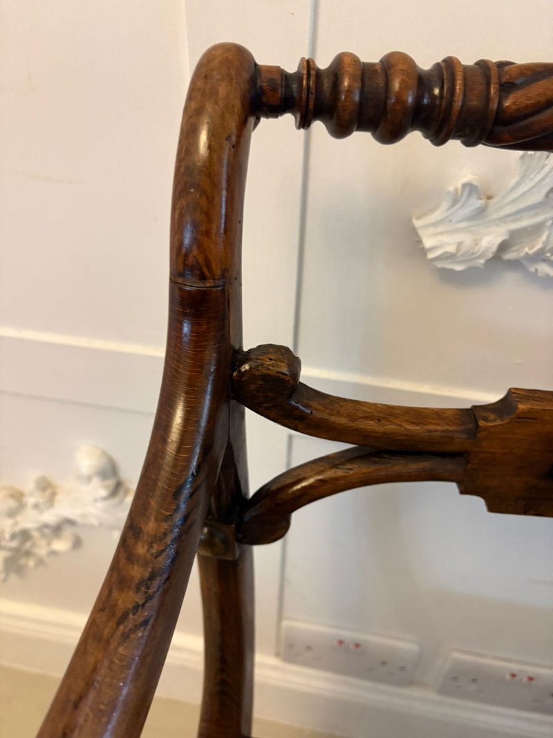 Antique Regency Mahogany Dining Chairs – Set of Six with Cane Seats, Five Singles & One Carver - Image 10